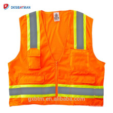 Proveedores de China Fluo Hi-vis Gilet Equipo de Seguridad Industrial Trabajo Chaleco Reflectante Rescate Chaleco Amarillo Naranja